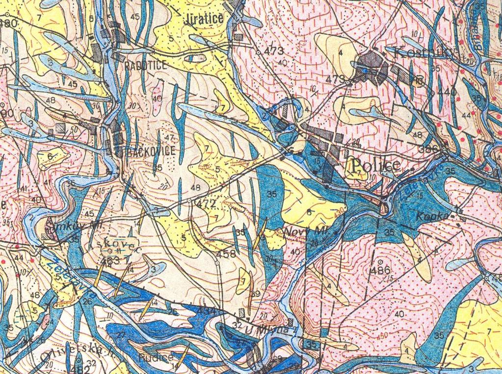 4.2. Petrografický popis hornin Předmětná lokalita mojí bakalářské práce Bahnův mlýn je zachycena na listu 23-11 Slavonice, geologické mapy ČR 1: 50 000, jejíţ výřez je znázorněn na obrázku č. 3.