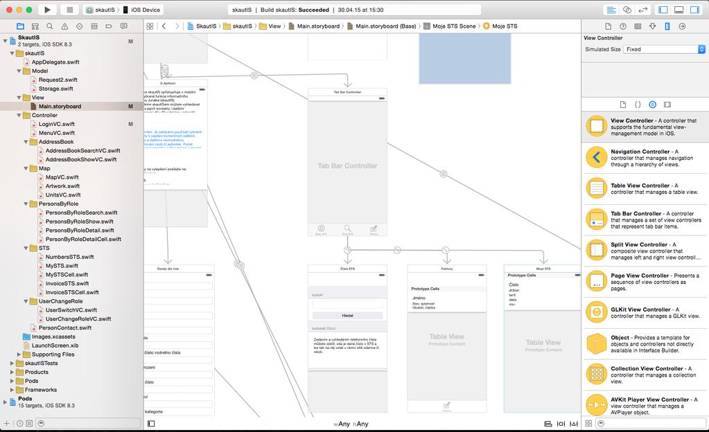 5. NÁSTROJE PRO VÝVOJ Obrázek 5.1: Interface Builder v programu Xcode. 5.2 Sketch Sketch je grafický program pro tvorbu vektorové grafiky.
