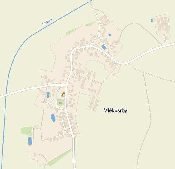 Obrázek. 1: Umístní zámru situace širších vztah Provozovna pro odchov kuic Zámrem investora je rozšíení kapacity odchovu kuic v Podniku pro výrobu vajec v Kosikách s.r.o. v provozovn Mlékosrby.