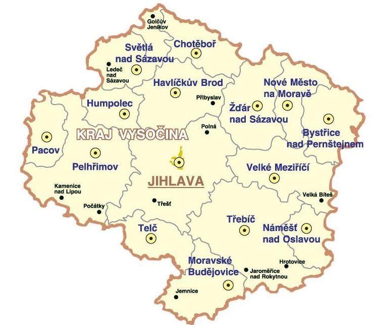 Přehled zapojených obcí s rozšířenou působností - ORP Havlíčkův Brod - ORP Humpolec - ORP Chotěboř - ORP Moravské