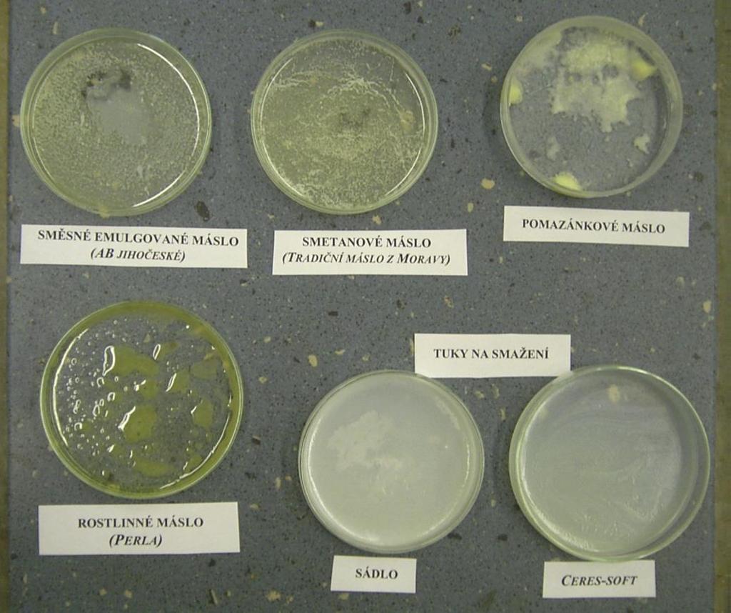 78 5. Experimenty v mikrovlnné troubě Ukázky roztavených vzorků tuků 5.2.