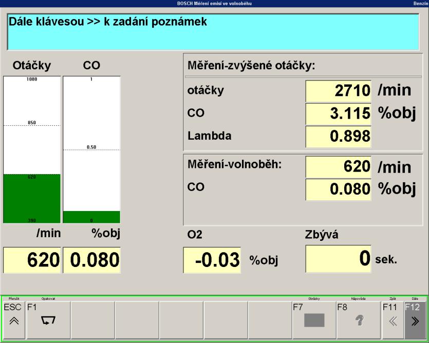 Na obrazcích je jasně viditelné že, neprobíhá žádná korekce směsi. Délka vstřikovacích impulzů se téměř neliší.