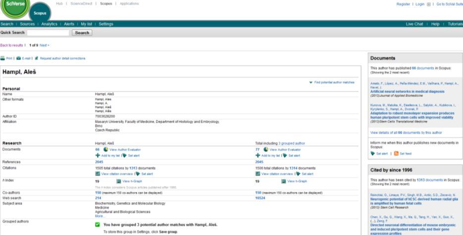 author. (Dohledání všech variant jména hledaného autora je zásadní a významně ovlivní výslednou výši h-indexu.) 7.