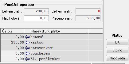 6 Peněžní šuplík o Proběhne automaticky tisk účtenky, aniž by se zobrazila Po stisknutí tlačítka OK se vrátíme zpět do aplikace *8720 Stiskneme klávesu Enter a postupujeme stejně jako od začátku 1.