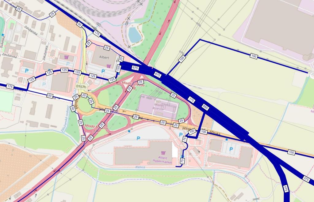 PŘEPRAVNÍ PROGNÓZA Zastávka Mladá Boleslav-východ Flowbundle cestujících ze zastávky