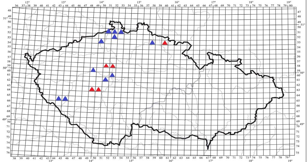 Obr. 2. Mapka rozšíření zobonosky C.