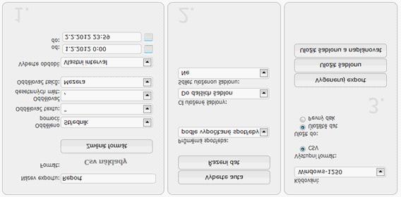 4 Odvozené reporty (tabulky) Odvozené reporty do csv jsou podmnožinou základního reportu CSV. Tyto reporty slouží k jednoduššímu generování dat, jelikož mají již přednastavené vlastnosti a parametry.