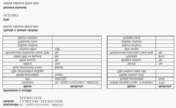 Položky jsou: datum, řidič, soukromé, služební, celkem, čas. Report představuje denní sumář jednotlivých řidičů. Jeho parametry nelze měnit.