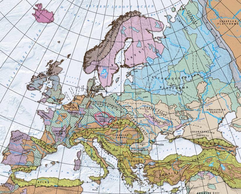 Geologická stavba Evropy Atlas