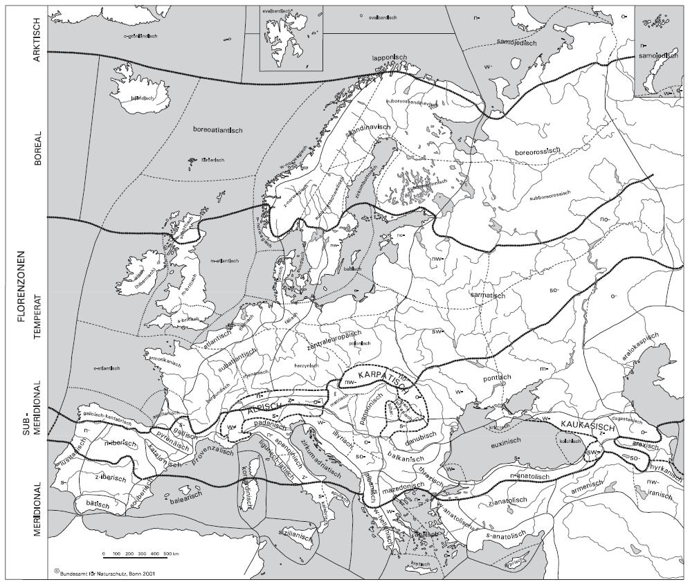 Biogeografické a vegetační členění Evropy Fytogeografické členění Evropy