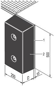 : R0060139 typ RB 1 Deska (pozink) 2 Nárazník 500x250xD obj.č.