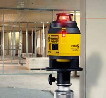 Profesionální laser ve vnitřní výstavbě. Horizontální linie 360 ke značení, vyrovnání a nivelování v celém prostoru. RUČNÍNASTAVENÍ: Dvě vertikální linie tvoří úhel 90.