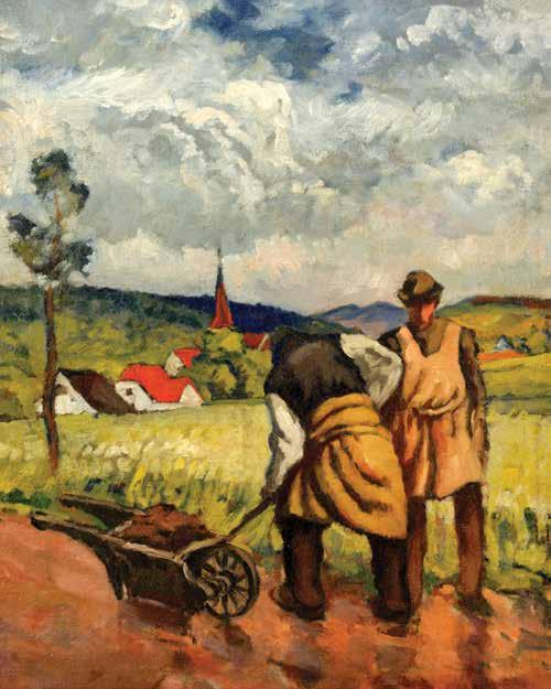 KOTÍK PRAVOSLAV (1889 1970) CESTÁŘI, 1916 olej/plátno, 70 x 56,5 cm, sign. LD P. Kotík 1916.; konzultováno a pravost ověřena rodinou autora 120.000 Kč 166. 169.