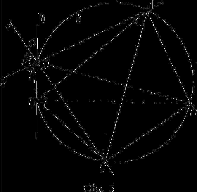 Poněvadž boiy A, B, Cjsou vesměs různé a leží na kružnici, tvoří trojúhelník a jemu opsaná kružnice prochází body