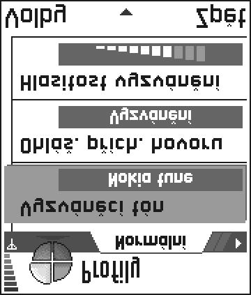 Profily Obrázek 2 Nastavení profilù Poznámka: Vyzvánìcí tóny mù¾ete zmìnit na dvou místech: v Profilech a v Kontaktech. Viz Pøidání vyzvánìcího tónu ke kontaktní kartì nebo skupinì na str. 50. Ohlá¹.
