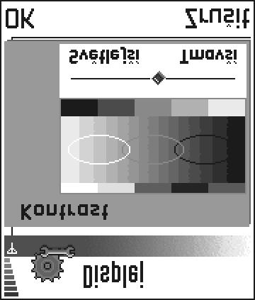 Stisknutím nebo zvy¹ujete nebo sni¾ujete hodnotu, viz obr. 1 na str. 27. Poznámka: Nìkterá nastavení je mo¾né pøijmout ve formátu zprávy SMS od provozovatele slu¾by.