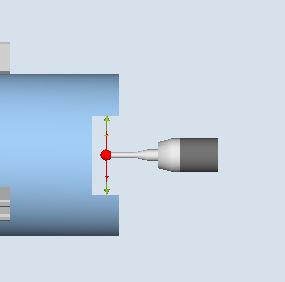3.2 Měření obrobku (Soustružení) 3.2.4 Kalibrace měřicí sondy - kalibrace v drážce (CYCLE973) Funkce Platí pouze pro soustruhy bez technologie frézování.
