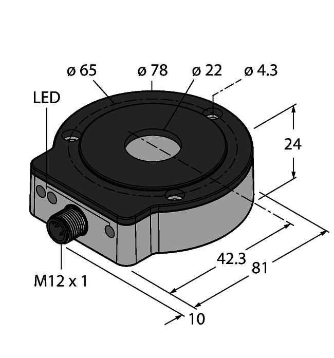 RI360P0-EQR24M0-HESG25X3-H1181 Bezdotykový rotační senzor z nerez oceli SSI Typ Ident.č. 1590911 Měřicí princip Max.