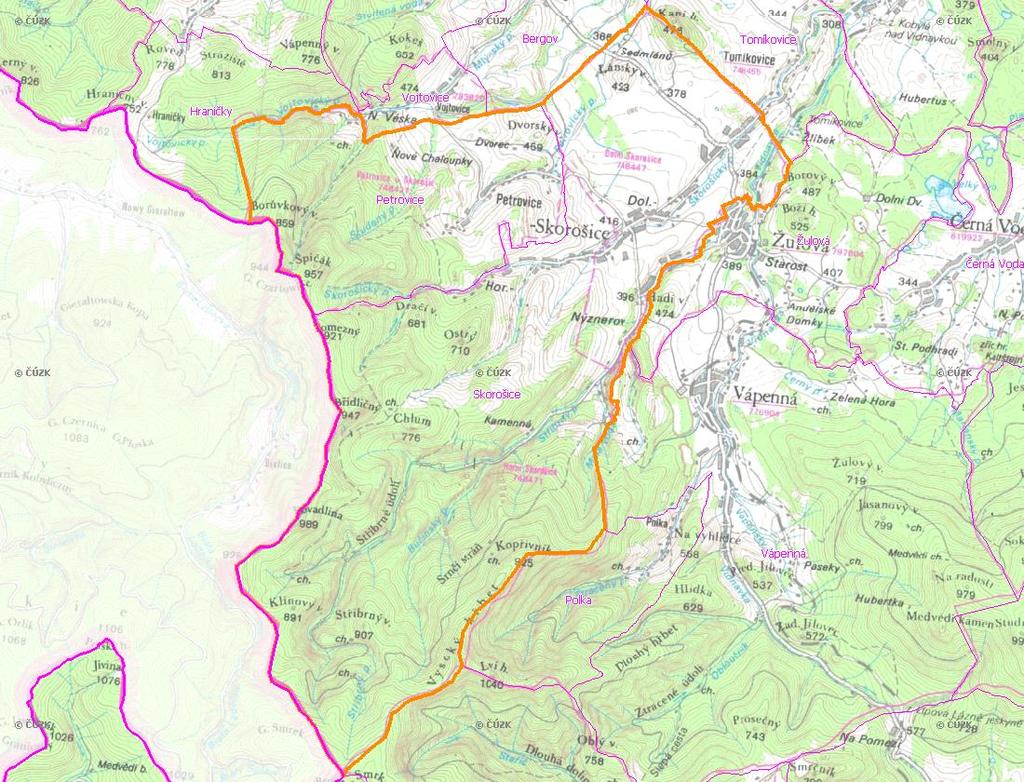 A. NÁZEV OBCE Název části obce (ZSJ): Petrovice Mapa A: Území obce Přehledová mapka