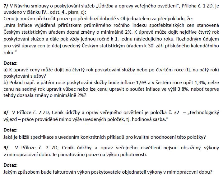 Zadavatel v souladu s 98 odst.