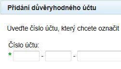 2 Klikněte na Zobrazit podrobnosti ve sloupci Akce. 3 Otevře se záložka Informace o účtu. Klikněte na záložku Důvěryhodné účty. 4 Klikněte na Přidat. 5 Otevře se stránka Přidání důvěryhodného účtu.