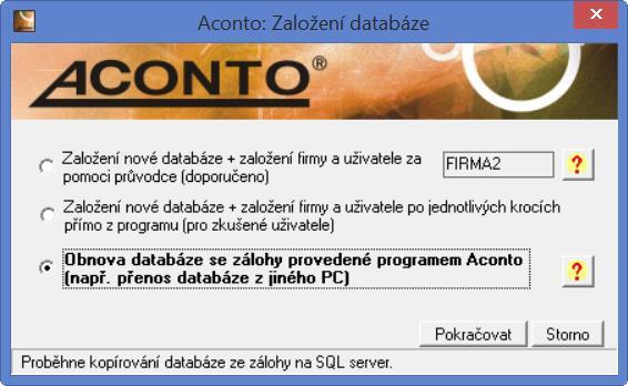 E. Obnova databáze ze zálohy při přechodu z jednouživatelské verze SQL serveru a) obnova databáze ze zálohy pořízené funkcí programu Zálohování databáze 1. spusťte ek.