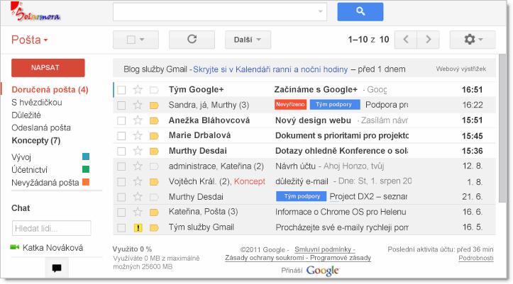 Ostatní aplikace jsou vám dostupné, ale nejsou pro vaši práci vyžadovány. Krok 2: Nastavení Gmail Začněte pracovat v Gmailu. Přejděte ve výběru aplikací do vašeho nového Gmailu kliknutí na E mail.
