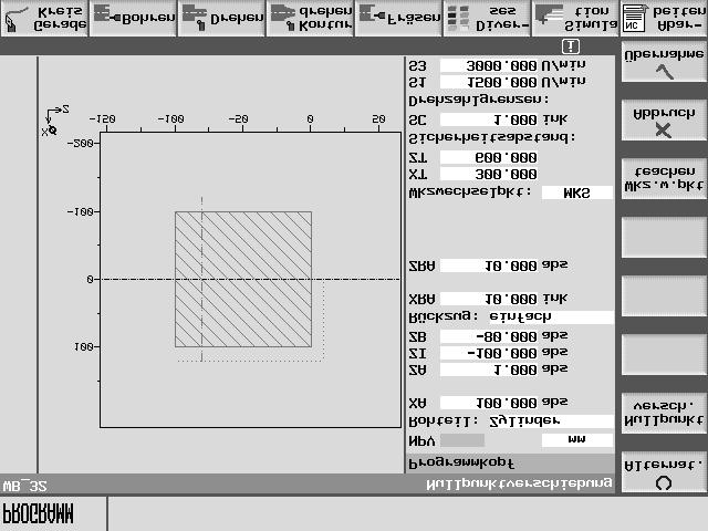 4 11/2006 Sestavení programu v systému ShopTurn 4 Stiskněte programové tlačítko Program". Vyberte adresář, ve kterém si přejete vytvořit nový program.