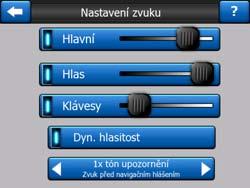 5.3 Nastavení zvuku Nastavení na této stránce určují způsob, jakým se budou v aplikaci igo používat zvuky.