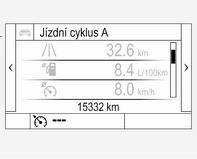 Počítadlo kilometrů počítá do vzdálenosti do 9 999 km a potom začne znovu od 0. Pro různé jízdy lze vybrat mezi dvěma stránkami denních počítadel kilometrů.