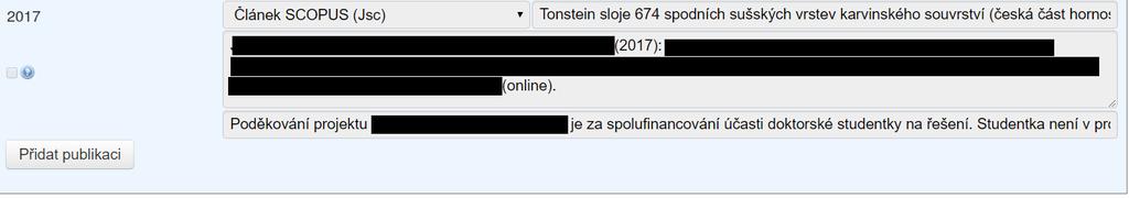 z předchozích zpráv Záložka Publikace souhrn je vyplňována automaticky ze záložky Detaily publikací.