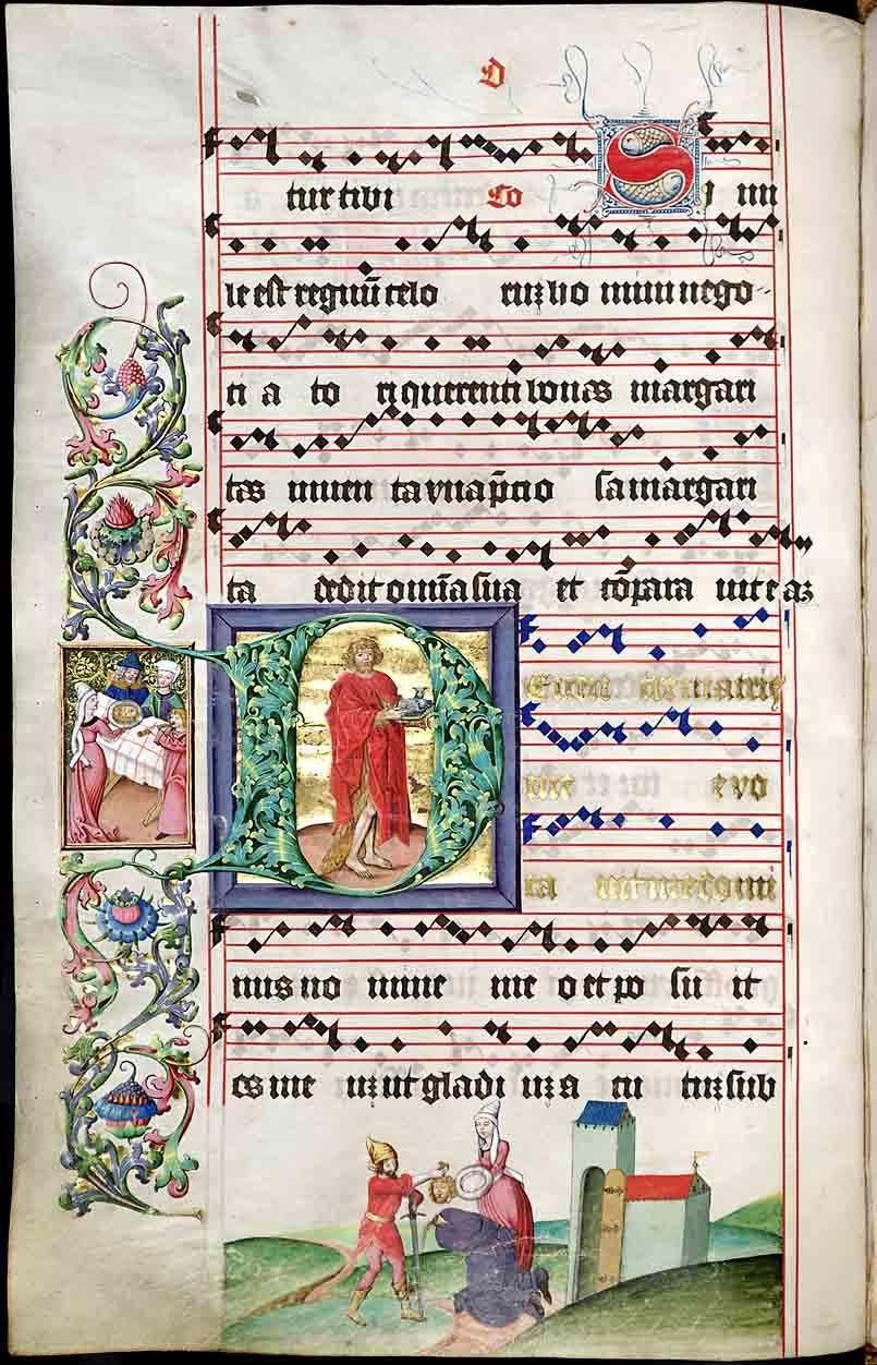 Franusův kancionál, fol.96v, Jan Křtitel, 1505.