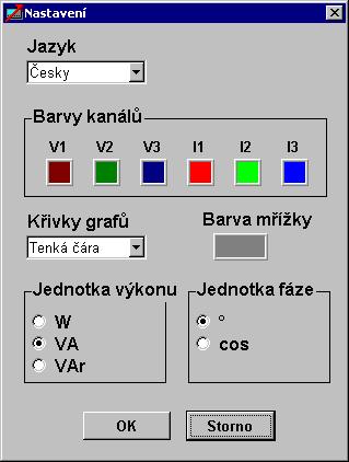 V případě, že profil není použit, zobrazí se v seznamu s názvem --- Nepoužito --- Uložit - aktuální nastavení parametrů v programu uloží do zvoleného profilu vybraného ze seznamu.