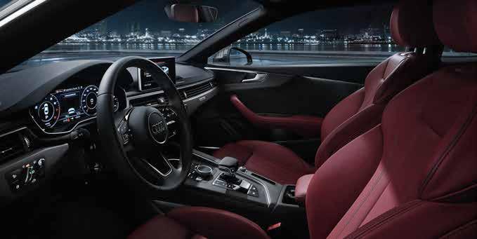 Audi design selection prvky interiéru v syntetické kůži: loketní opěrky v barvě sedadel (černá, skalní šedá, béžová Atlas, hnědá Cedr, červená Arras; u kombinace Alcantara/kůže a u kůže jemná Nappa