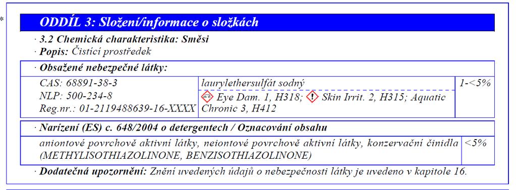 32 Čistící prostředek-označený za ne nebezpečný