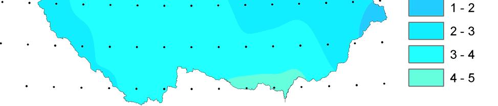 za období 8: Hodnoty 30% kvantilů průměrné měsíční teploty