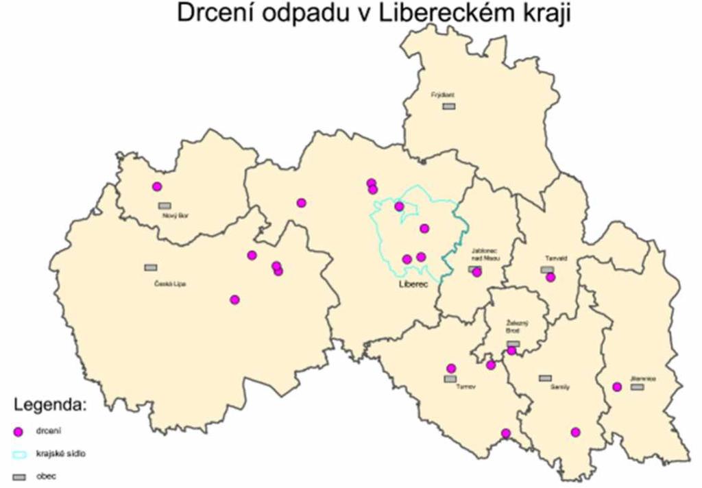 6 MOŽNOSTI VYUŽITÍ ODPADU Na území Libereckého kraje má vydáno 18 stacionárních zařízení a 27 mobilních zařízení povolení k provozu k recyklaci odpadů.