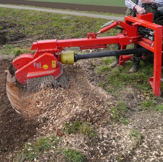 Pařezová fréza FSI T27 je určena pro malé a střední malotraktory o výkonu 35-80 k.