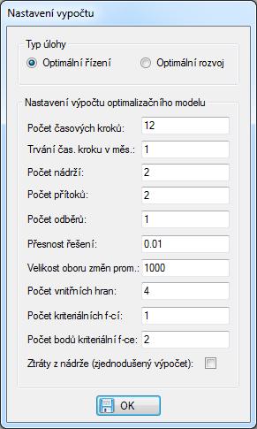 Následně je v grafickém uživatelském rozhraní programu SOMVS vytvořen projekt. Pomocí projektu jsou do programu vkládána vstupní data potřebná k sestavení optimalizačního modelu.