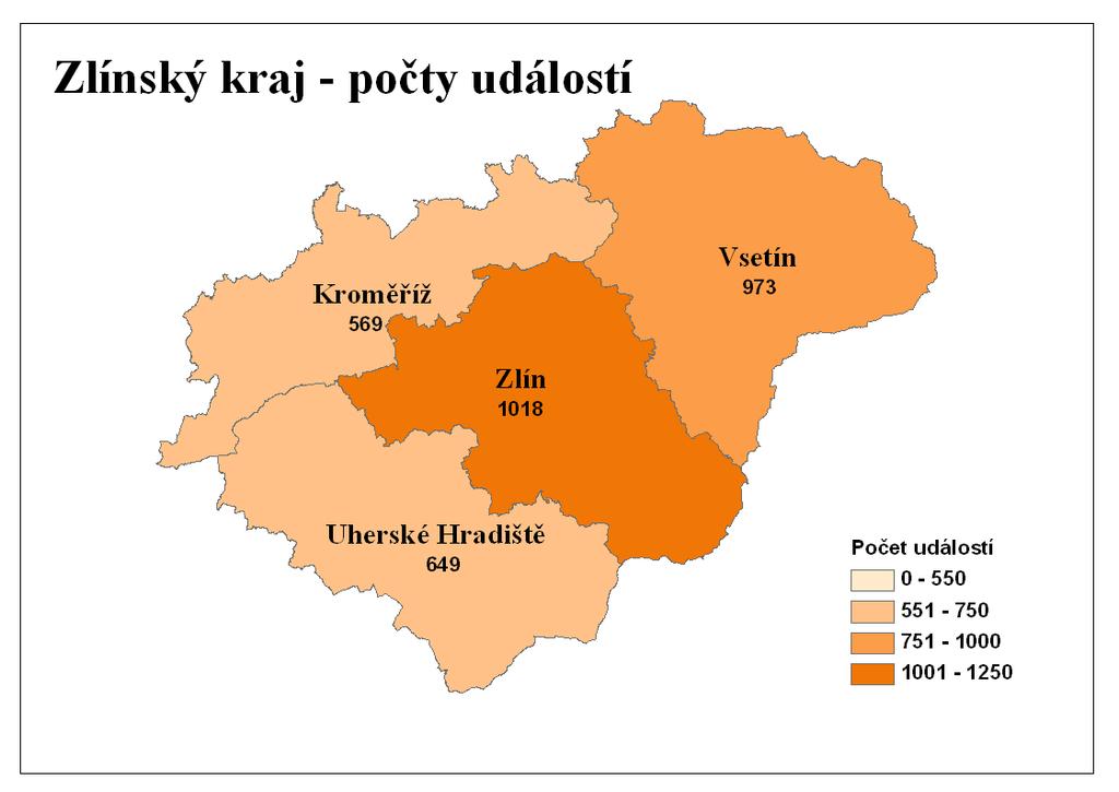 HZS Zlínského kraje, Statistická ročenka 2008 11 2. Základní statistické údaje o událostech V uplynulém roce 2008 ve Zlínském kraji bylo řešeno 3209 událostí.