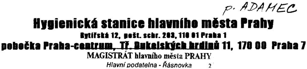 p' II])AHE(.!.; Hlli_nicka stanici hlavníhl ID I sta Prahl p'.lekl Pnbl-CI.ln.. n -.lith" 12...II.lc~r. 211.111 11 Pn~11 Ilk.I.I"~~ ~rdl.. 11. 111 II 'rllll 1 MAGISTRÁT blavmdo mìsta PRAHY Hlavní Dodatelna - Øásnovka.