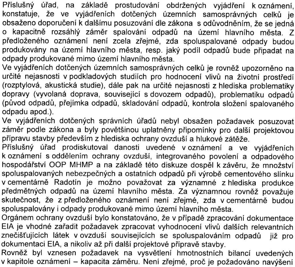 , o posuzování vlivù na životní prostøedí a o zmìnì nìkterých souvisejících zákonù (zákon o posuzování vlivù na životní prostøedí), v platném znìní.