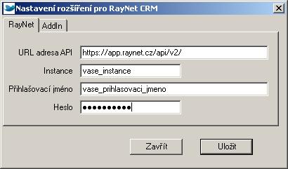 1 Popis Tento doplněk do Outlooku byl vytvořen pro propojení aktivit mezi RayNet CRM (dále jen CRM) a Microsoft Outlook (dále jen Outlook).