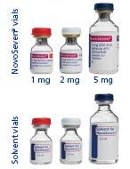 Zdokonalení přípravku NovoSeven Obsah léčivé látky v celých jednotkách (mg) usnadňuje výpočet dávky Injekční lahvičky s