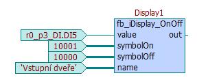 PROGRAM prgmain VAR Display1 : fb_idisplay_onoff; END_VAR VAR CONSTANT APP_ICON_DOOR_OPEN : UINT := 10000; // tato ikona se nacte z PLC // WWW/iFOX/10000.