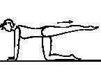20. POPIS: Leh na břiše: levou pokrčit, pánev přitisknout k podložce. Levé koleno přitáhnout co nejvíce vzhůru, případně přitáhnout rukou (do skrčení únožmo). Střídáme skrčení únožmo levou.