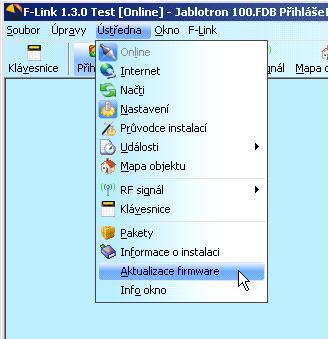 11.13 Aktualizace firmware Aktualizace firmwaru umožňuje měnit chování aktualizovatelných zařízení (ústředna, rádiové moduly, klávesnice, detektory apod.