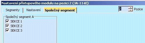 Poznámka: Intenzitu svitu lze nastavit rozdílně pro režim den a noc, případně také ztišit akustickou signalizaci klávesnice Akustická signalizace v sekcích umožňuje vybrat sekce, pro které bude