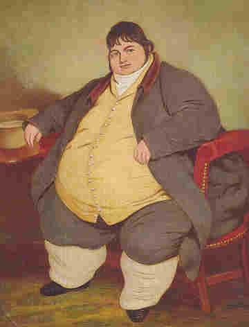 Historie obezity Daniel Lambert - 1770-1809 Výška 180cm Obvod pasu 284cm Obvod lýtka (94cm) Váha 335kg Lambert pracoval jako vězeňský dozorce.