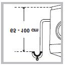 Připojení odtokové hadice Připojte odtokovou hadici ke kanalizaci ve výšce 65-100 cm nad zemí tak, aby nebyla ohnutá; případně ji můžete zavěsit na umyvadlo nebo vanu a upevnit ke kohoutku (viz